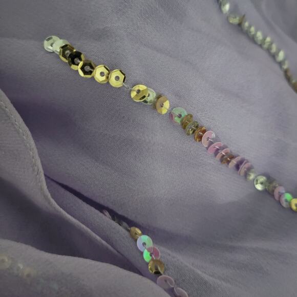 Sherri Hill Silk Dress Purple Sequin Sweetheart Hi Low Strapless Gown Formal 8 - Picture 16 of 16